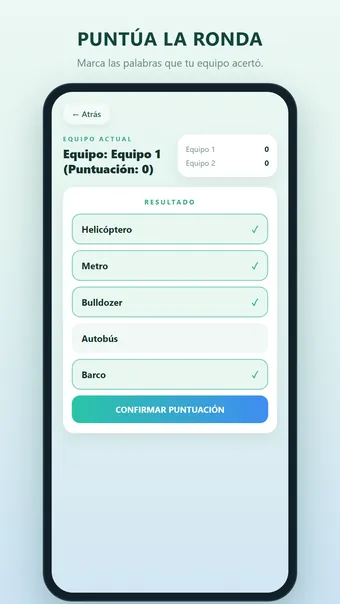 30 Seconds – puntuación de la ronda