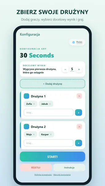 30 Seconds – tworzenie drużyn