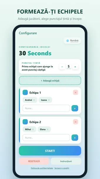 30 Seconds – formarea echipelor