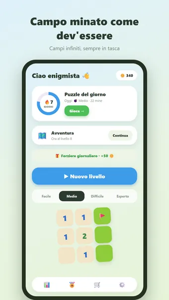 Campo Minato – menu principale