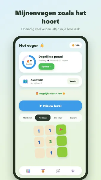 Mijnenveger – hoofdmenu