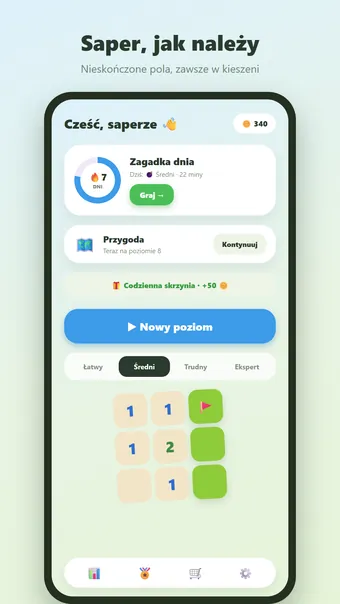 Saper – menu główne