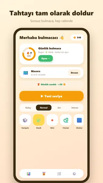 Blok Bulmaca – ana menü