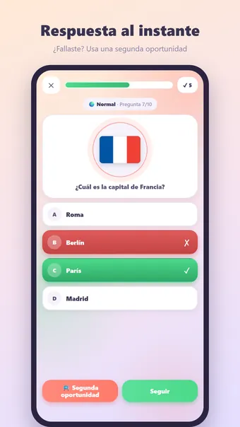 Quiz de Países – corrección de la respuesta