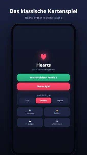 Hearts – Hauptmenü