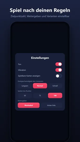 Hearts – Regeleinstellungen