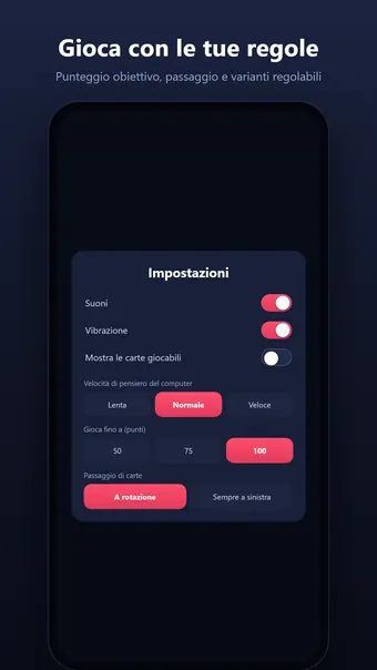 Cuori – impostazioni delle regole