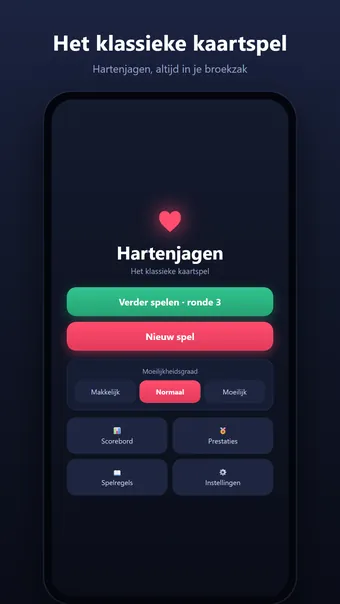 Hartenjagen – hoofdmenu