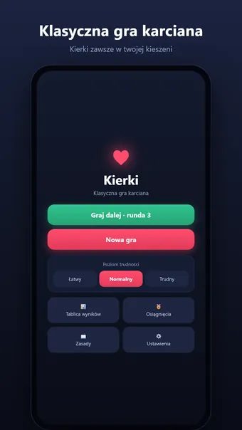 Kierki – menu główne