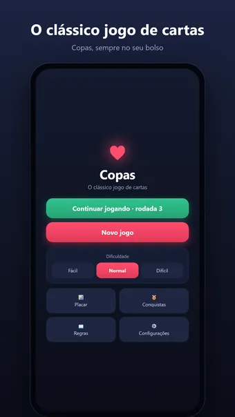 Copas – menu principal