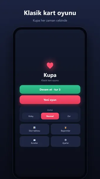Kupa – ana menü