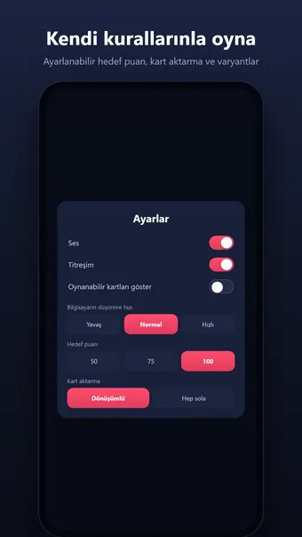 Kupa – kural ayarları