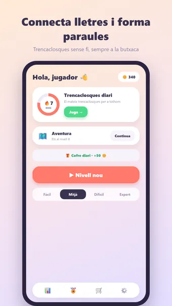 Connecta paraules – menú principal