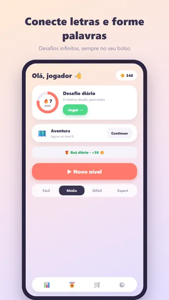 Word Connect – menu principal