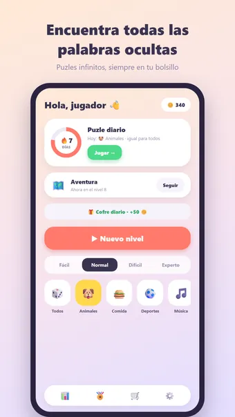 Sopa de Letras – menú principal